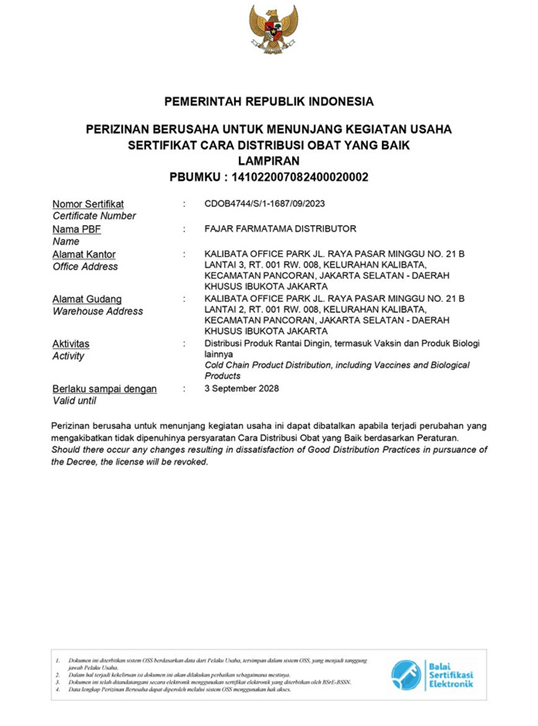 Sertifikat CDOB CCP