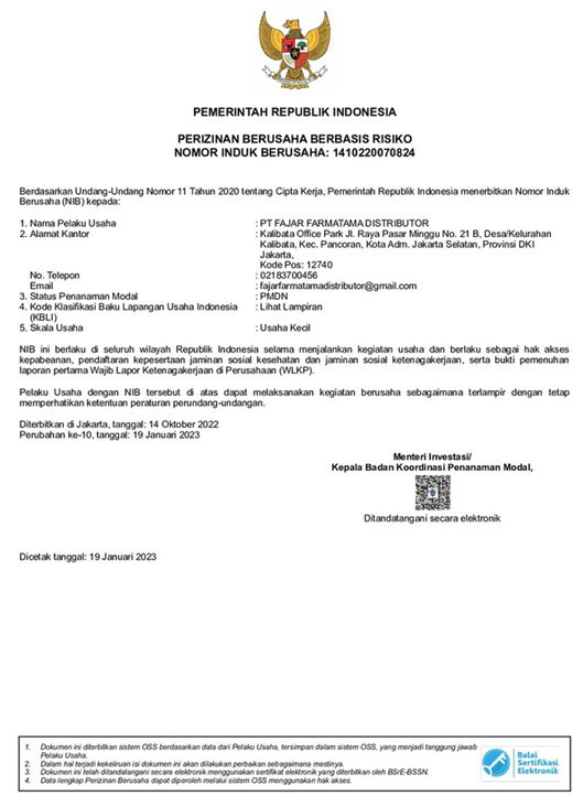 Surat Izin Usaha NIB